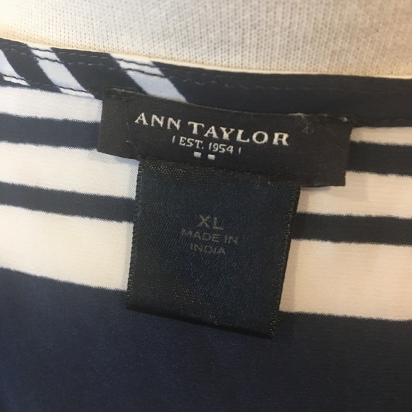 Ann Taylor Striped Hi-Lo Tunic Blouse - Picture 6 of 7